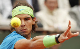 Rafael Nadal y su inseparable reloj Richard MIlle, visible en todos sus torneos